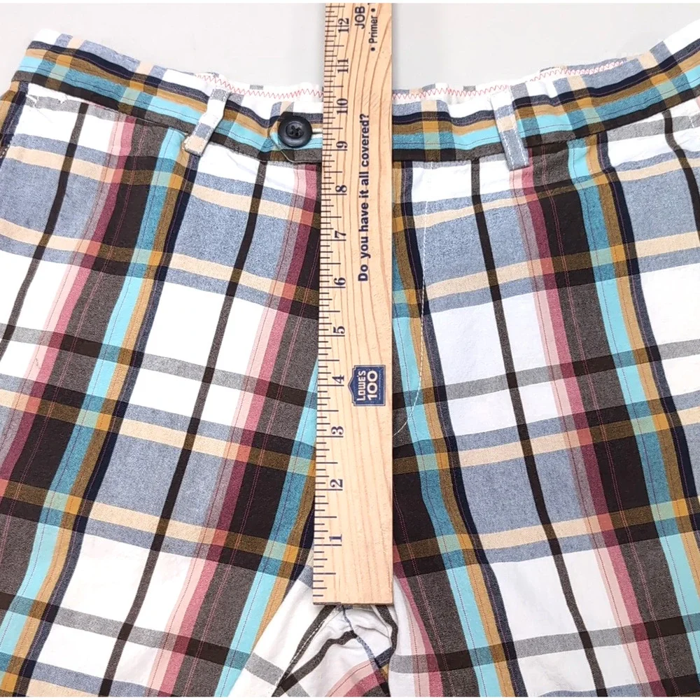 Jack Spade Shorts Men's‎ Size 30 Multicolor Plaid Chino Cotton 8 inch Inseam